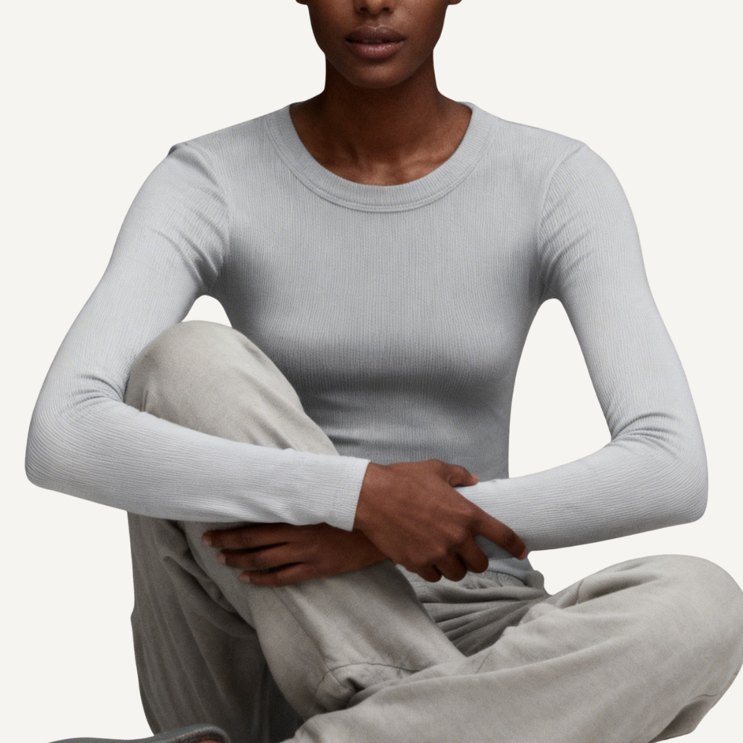 Ribbed Long Sleeve Fitted Top