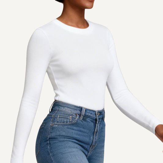 Ribbed Long Sleeve Fitted Top