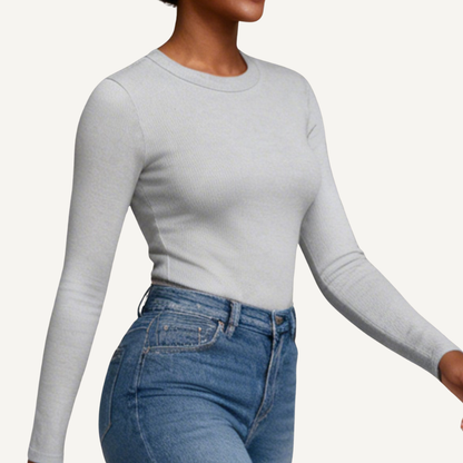 Ribbed Long Sleeve Fitted Top