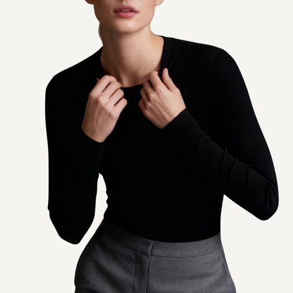 Ribbed Long Sleeve Fitted Top