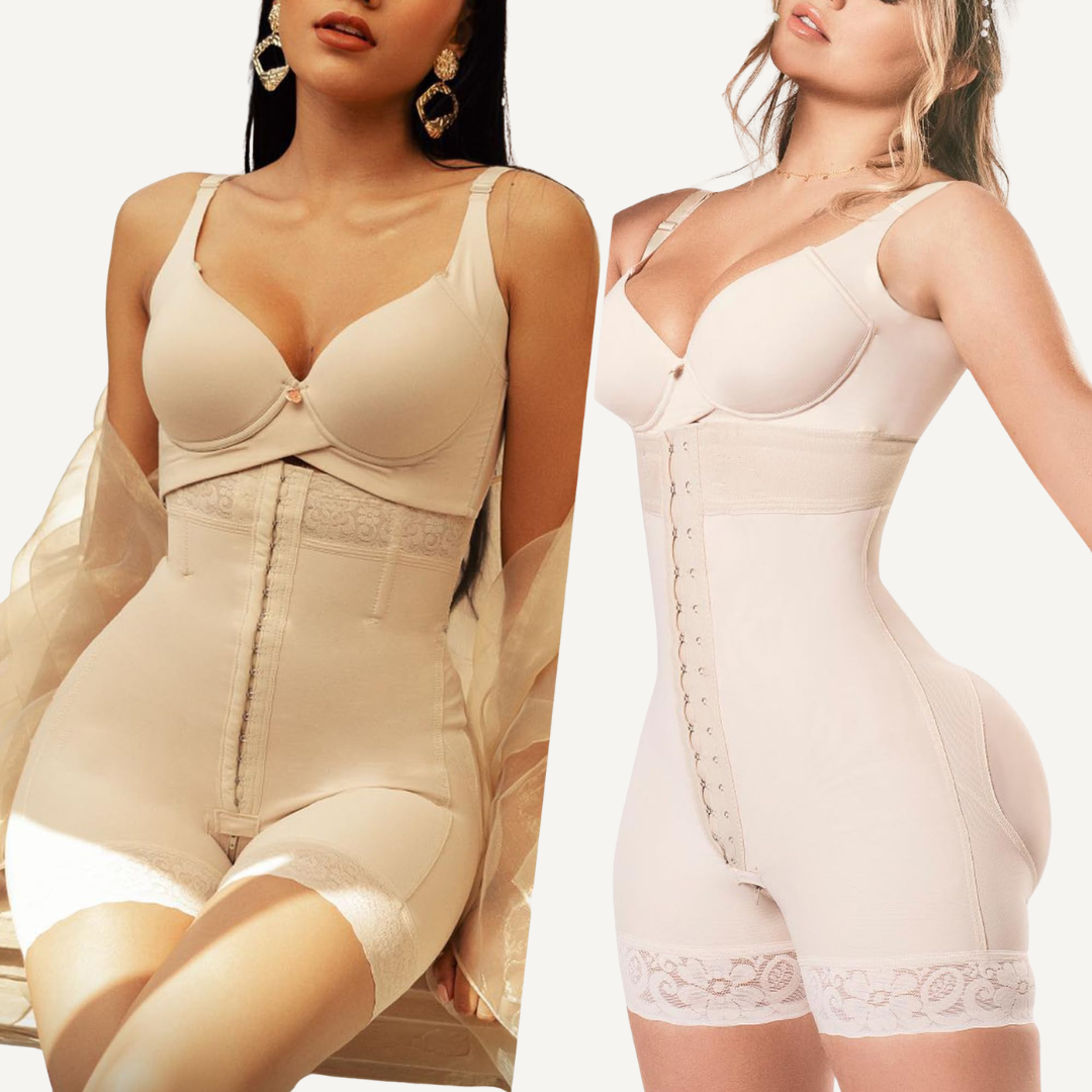 High-Waisted Shaping Shorts with Tummy Control & Zip Opening