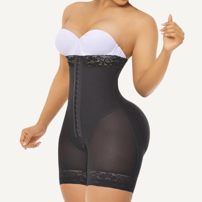 High-Waisted Shaping Shorts with Tummy Control & Zip Opening