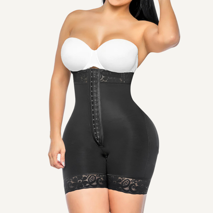 High-Waisted Shaping Shorts with Tummy Control & Zip Opening