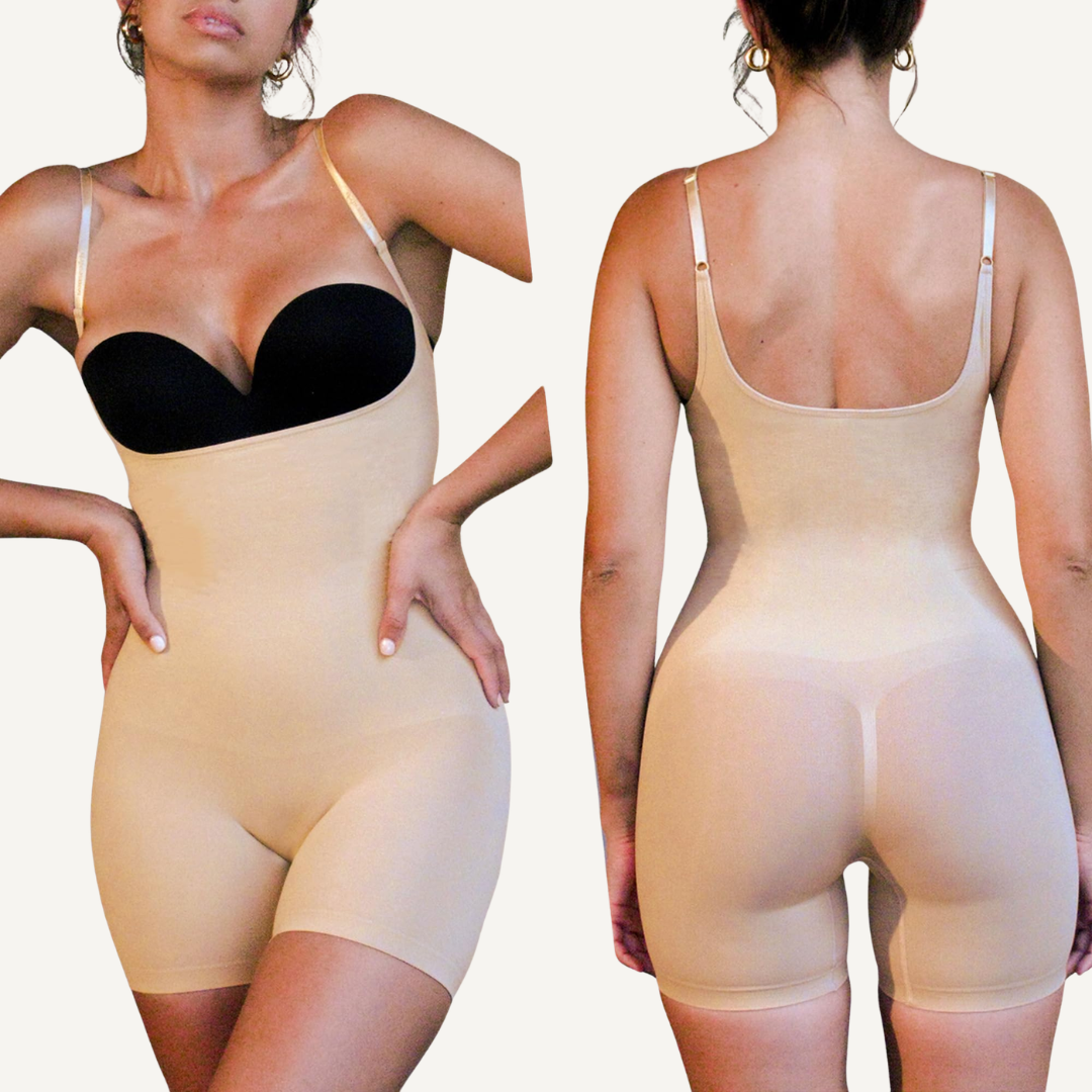 Mid-Thigh Shapewear Bodysuit with Open Bust