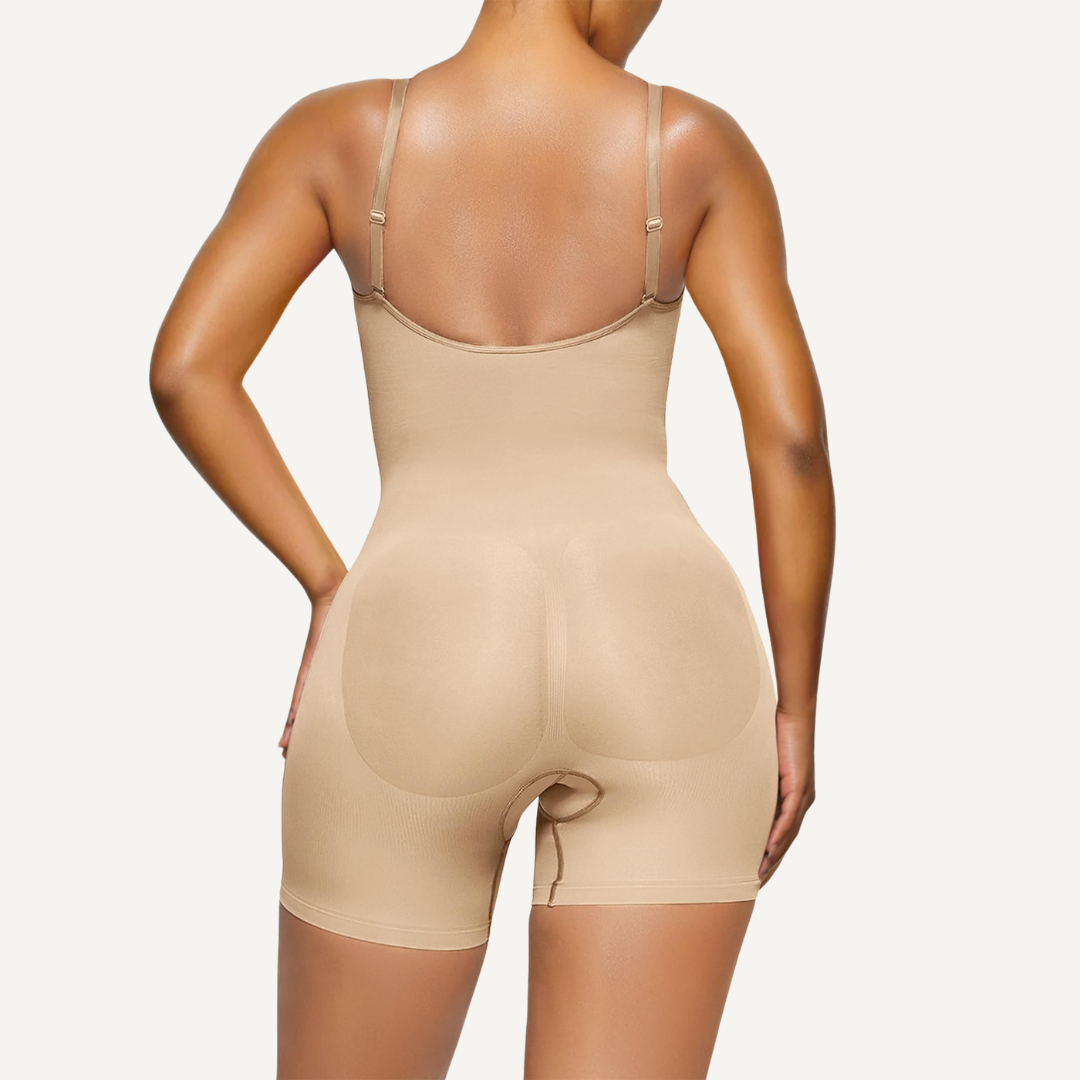 Mid-Thigh Shapewear Bodysuit with Open Bust