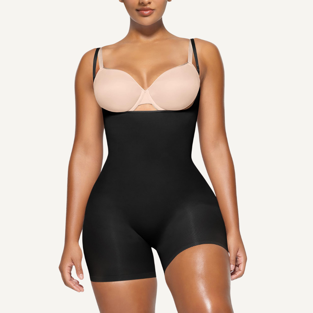 Mid-Thigh Shapewear Bodysuit with Open Bust