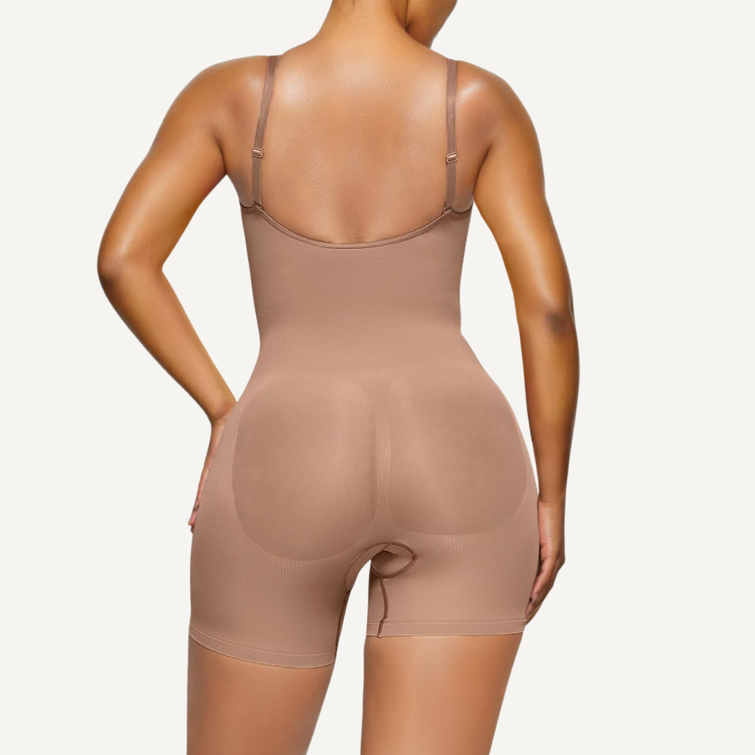 Mid-Thigh Shapewear Bodysuit with Open Bust