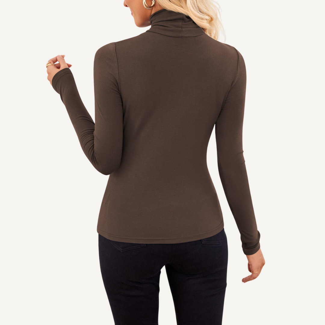 Ribbed High-Neck Fitted Top