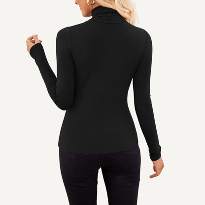 Ribbed High-Neck Fitted Top