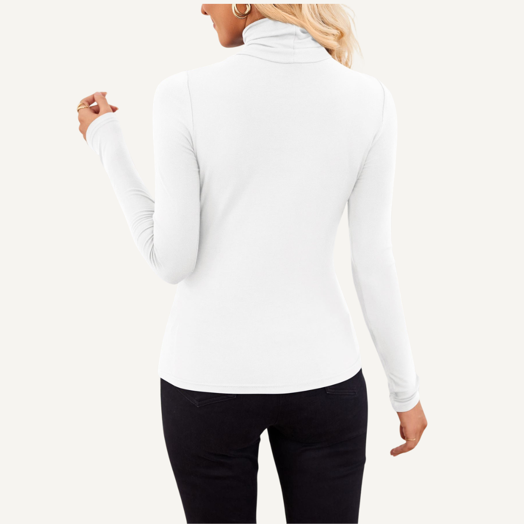 Ribbed High-Neck Fitted Top
