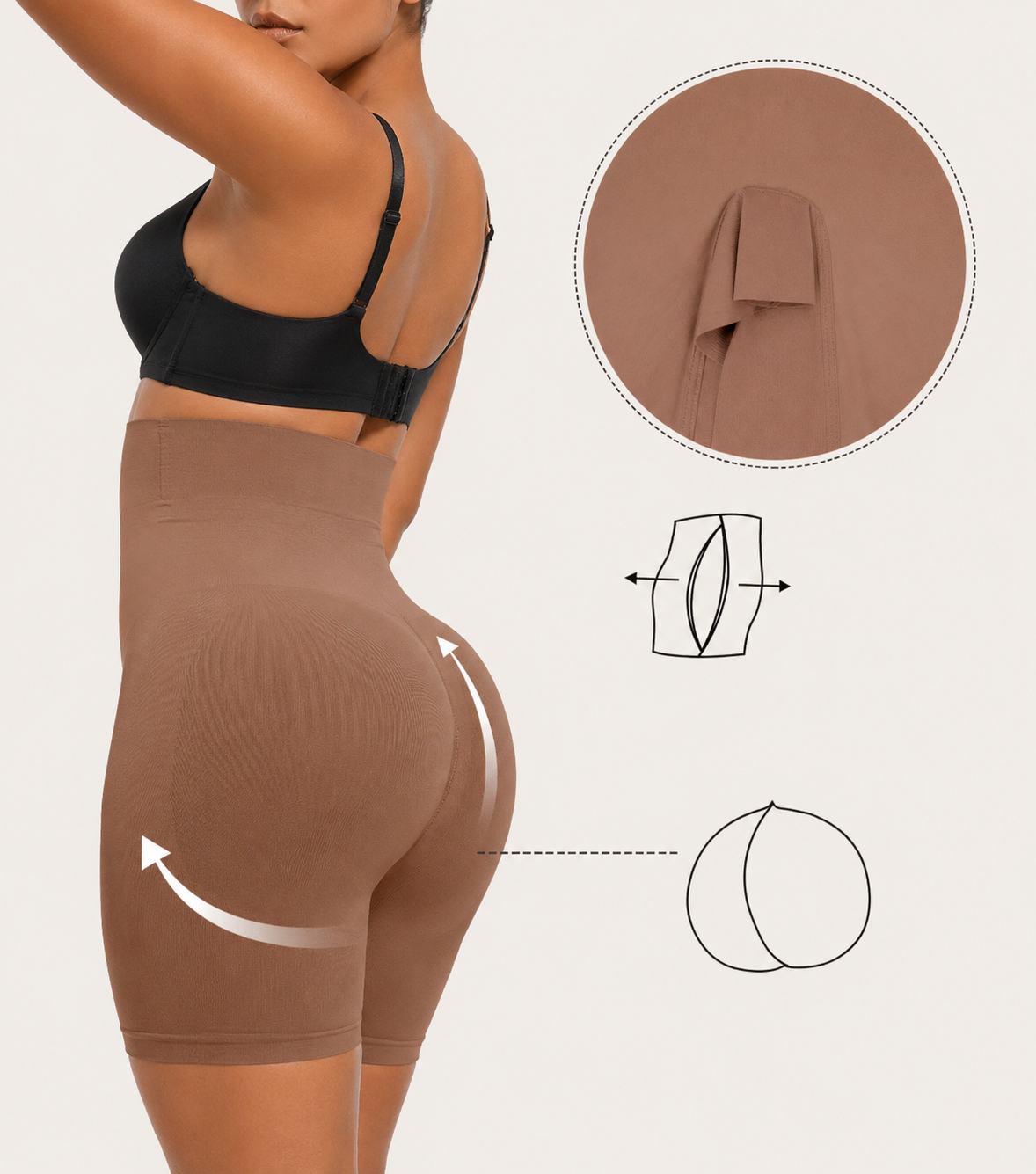 High-Waisted Seamless Shaping Shorts with Tummy Control